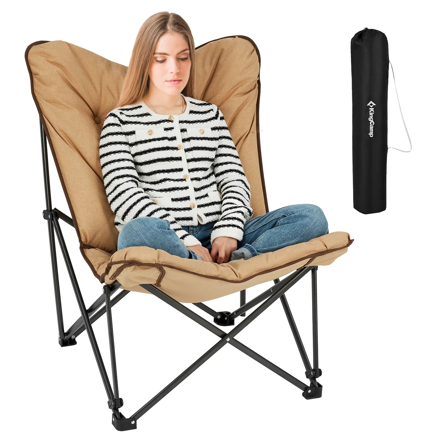 KingCamp Premium Upholstered Butterfly Camping Chair Portable Foldable For Travel