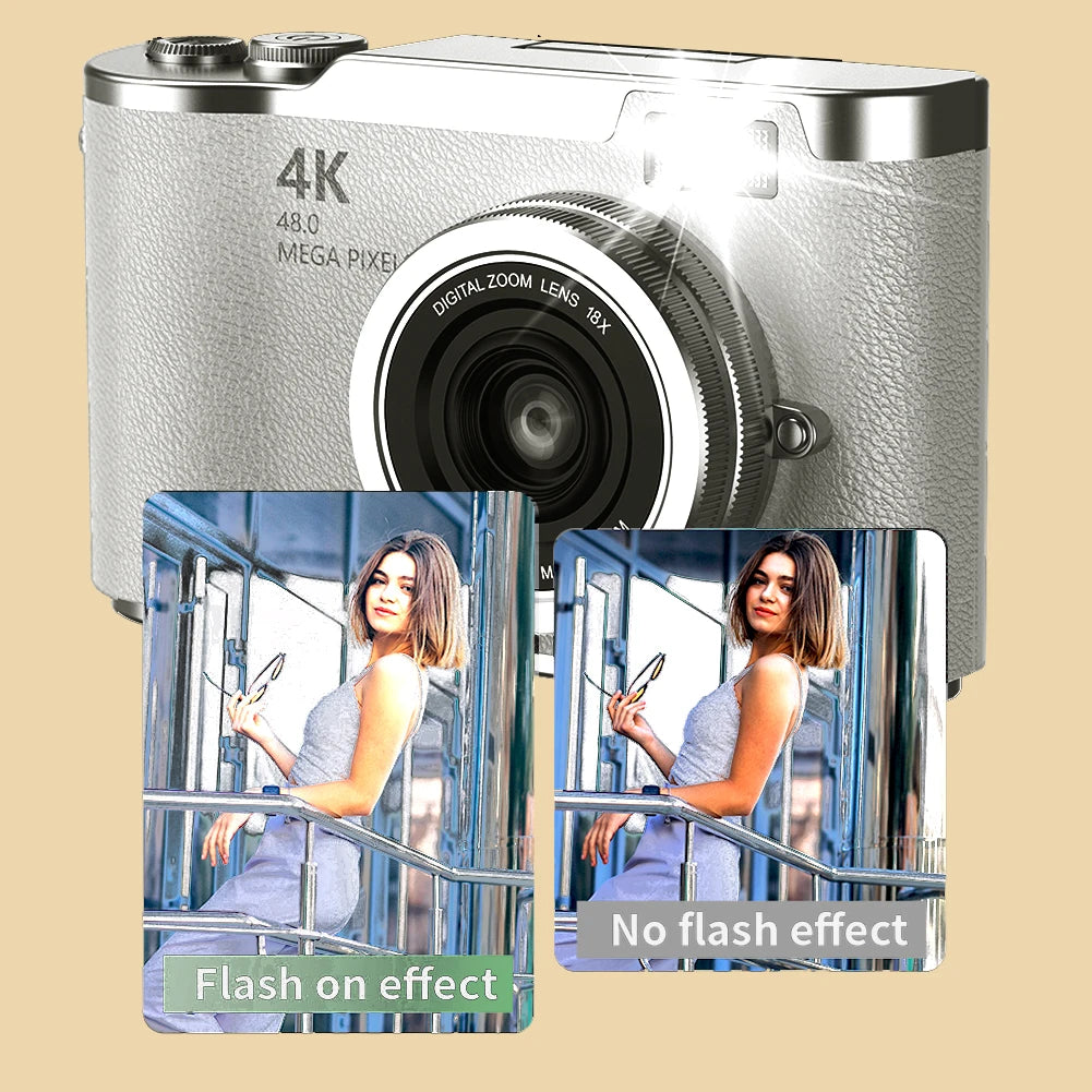 TAKEZERO 4K Digital Camera 48MP With 8X Zoom Flip Screen For Teens And Beginners