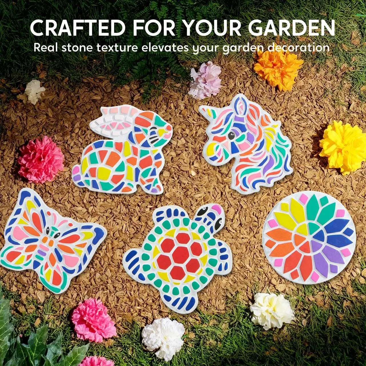 Joyfy Kids Stepping Stones Painting Kit Five Garden Stones Set