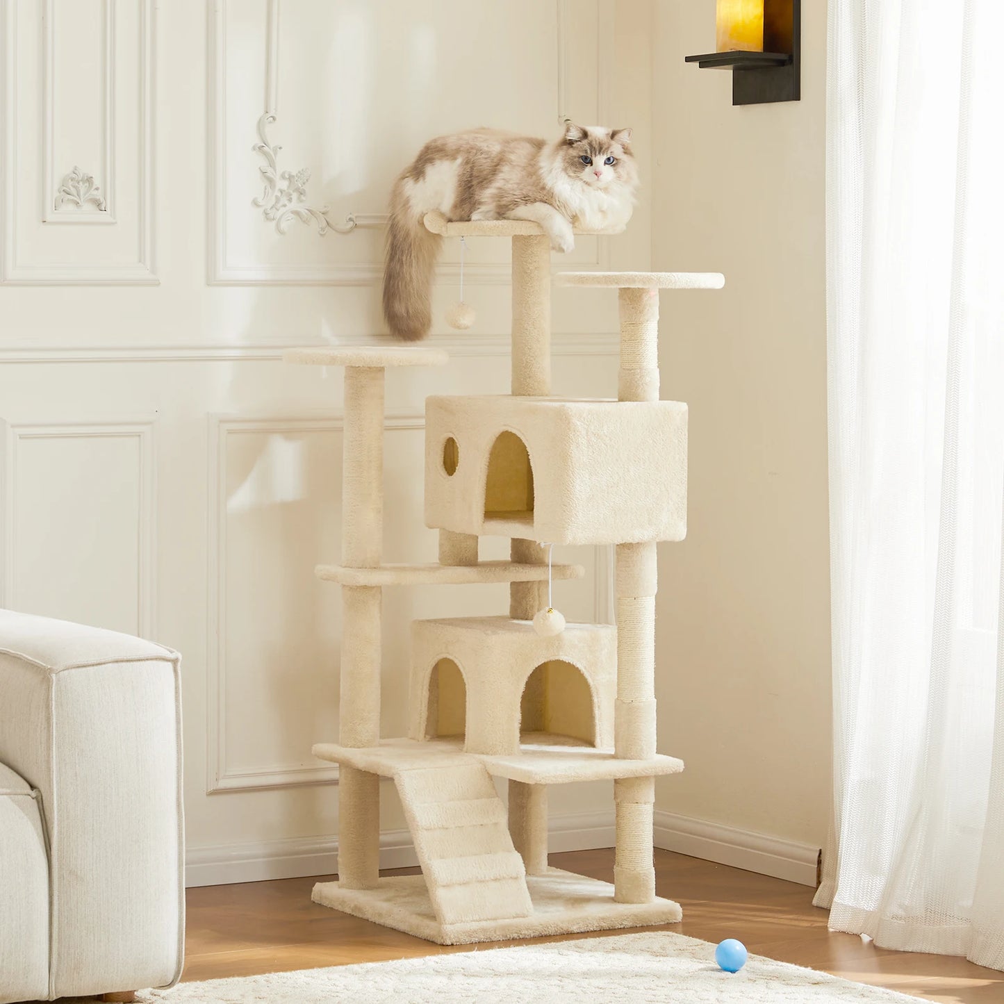 JHK Four-Level Cat Tree Tower Play House With Sisal Scratching