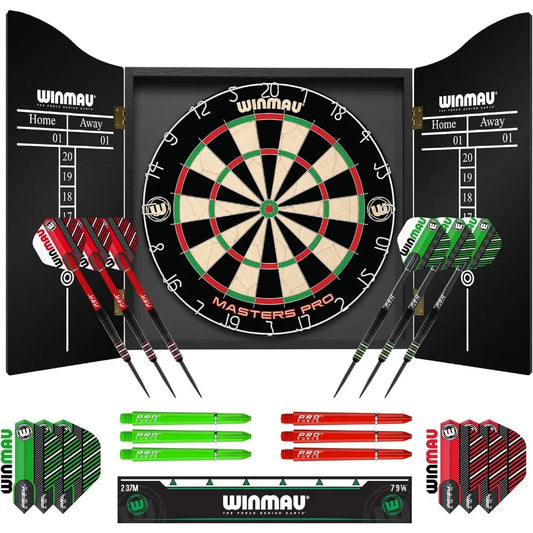 MastersPro ProfessionalGrade Bristle Dartboard AllInclusiveSet With Darts Shafts OcheIncluded