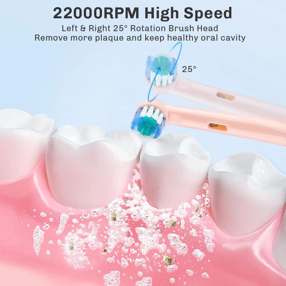 AFDEAL Rotating Electric Toothbrush With 4 Heads And 5 Modes