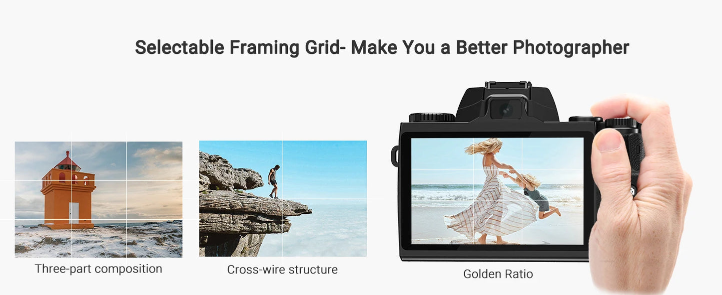 Gavonde 4K 64MP WiFi Vlogging Camera Front and Rear