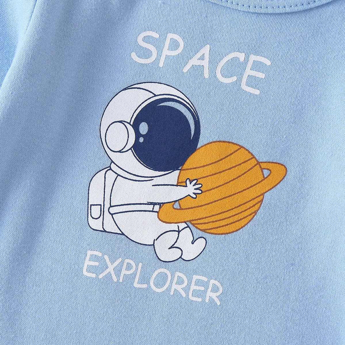 Baby Boy 3 Pack Cotton Long Sleeve Space Print Rompers