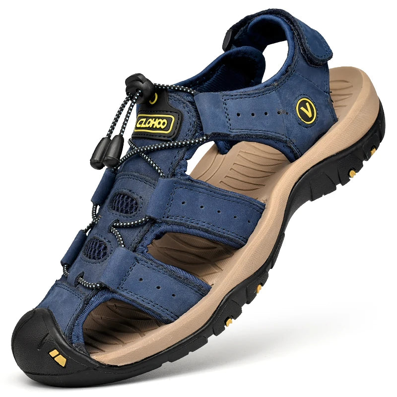CLOHOO Men's Breathable Beach Sandals Slip On Shoes