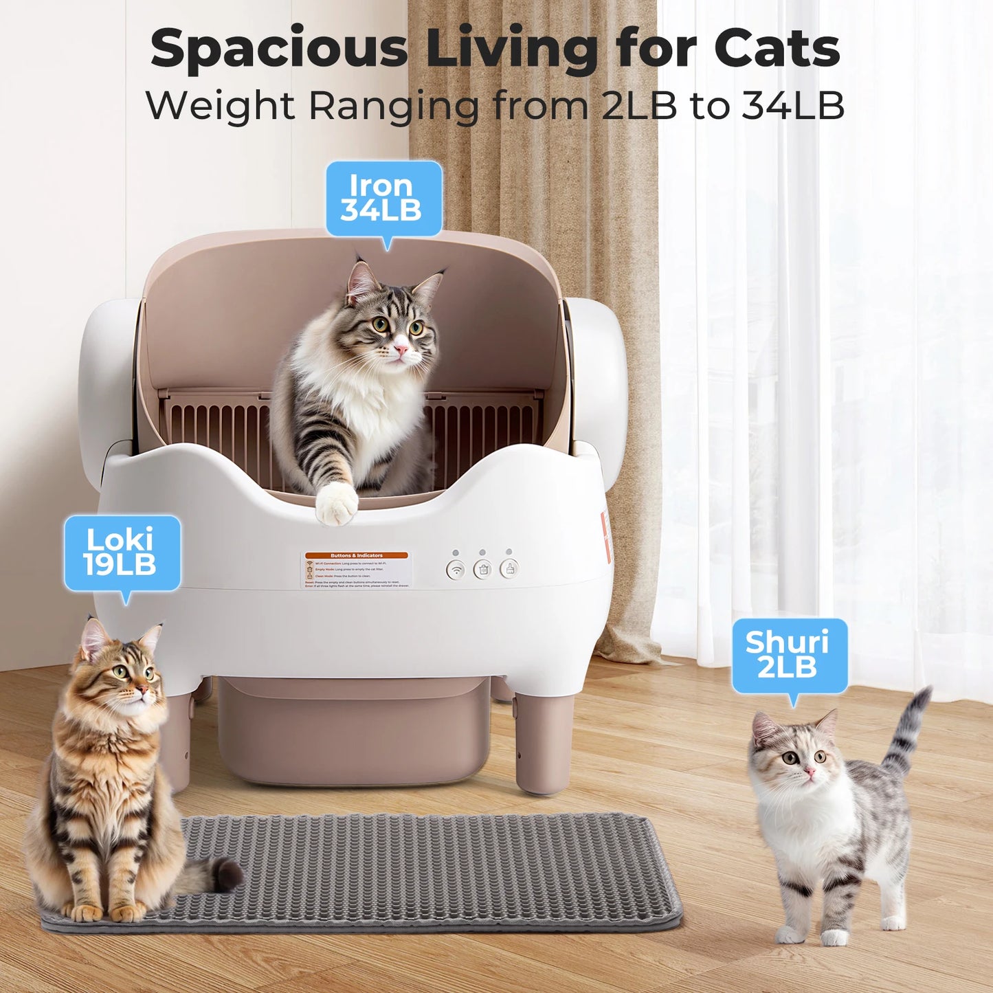 Lunapurr Self Cleaning Litter Box Automatic Cat Litter Box