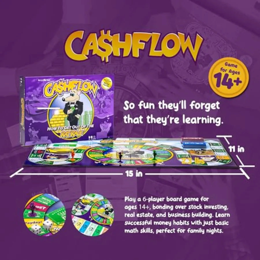 XMSJ CASHFLOW Board Game Educational Finance Literacy for Teens 14 and Up Interactive Learning Game