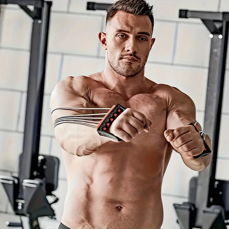 AEHOME Chest Expander With Adjustable Resistance Bands For Upper Body