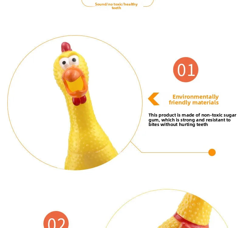 DKSTINYE Squeaky Chicken Dog Toy Rubber Chew Squeaker