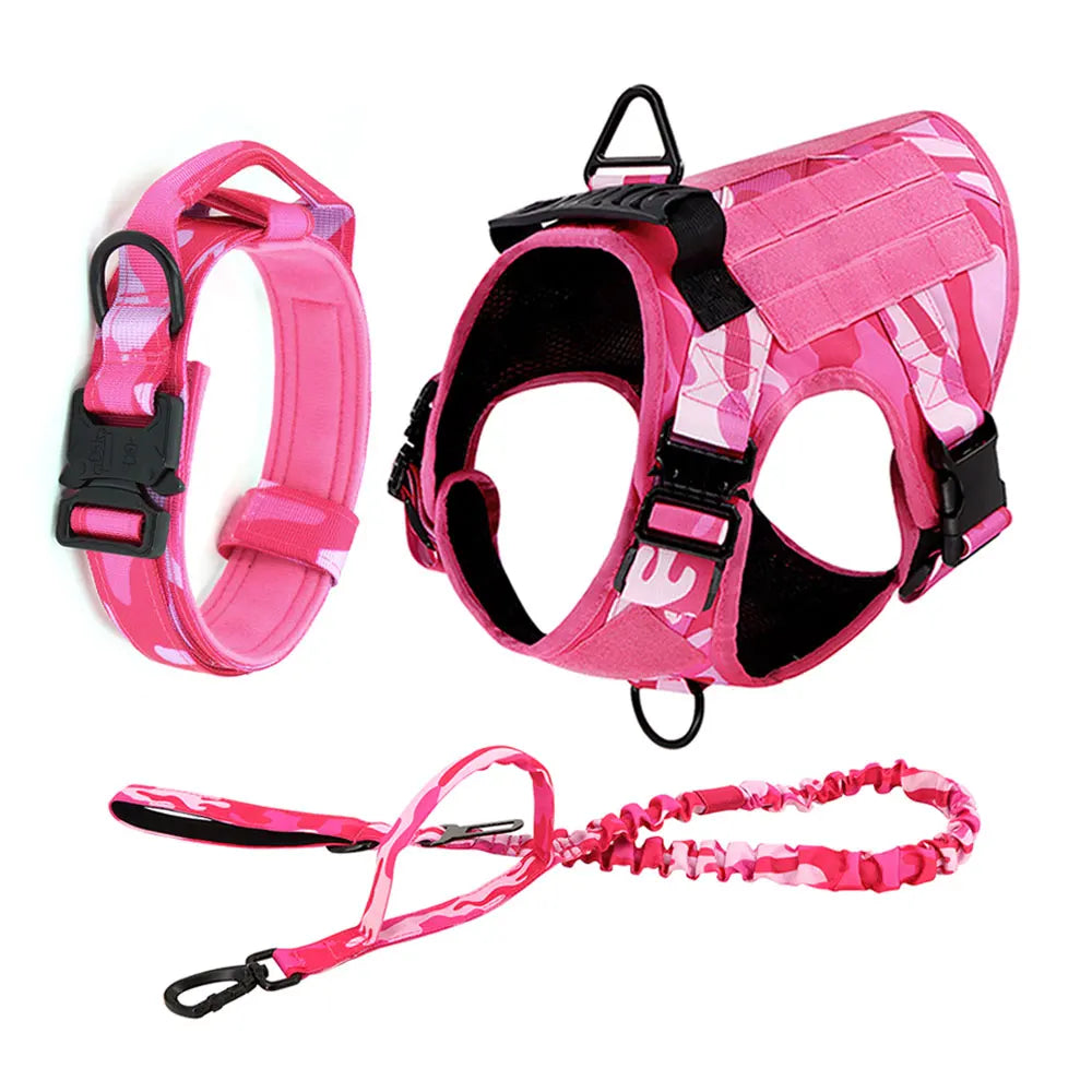 Petravel Dog Harness Tactical Training Vest Nylon Adjustable Camouflage Pattern