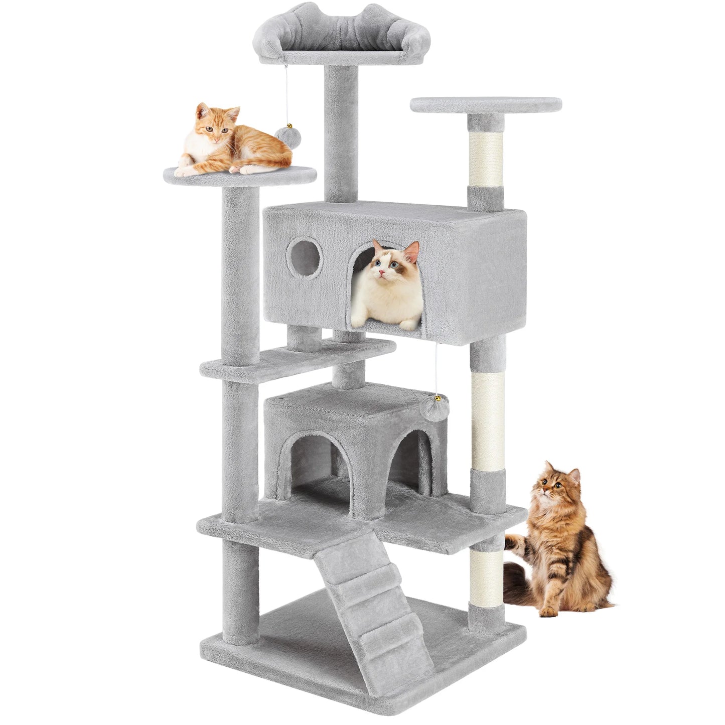 JHK Four-Level Cat Tree Tower Play House With Sisal Scratching