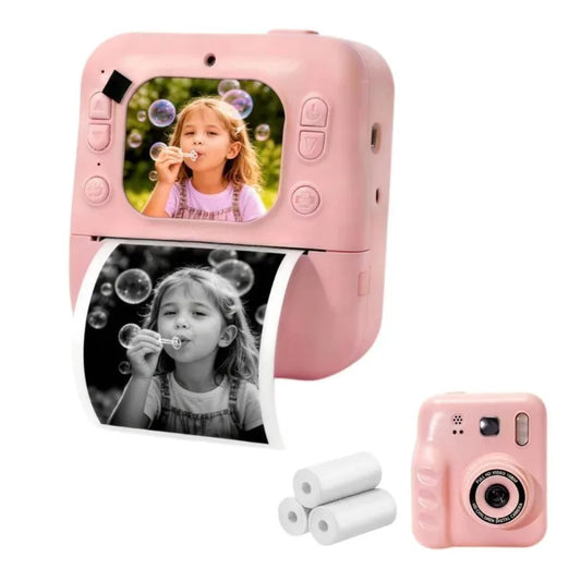 Kids Dual Lens Print Camera Toy Gift Box High Definition