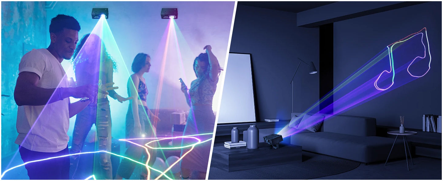 Datewink LED Stage Lights RGB Scanner Beam Projector Stage Lighting Effect DJ Disco Light DMX512 For Wedding Birthday Party Show