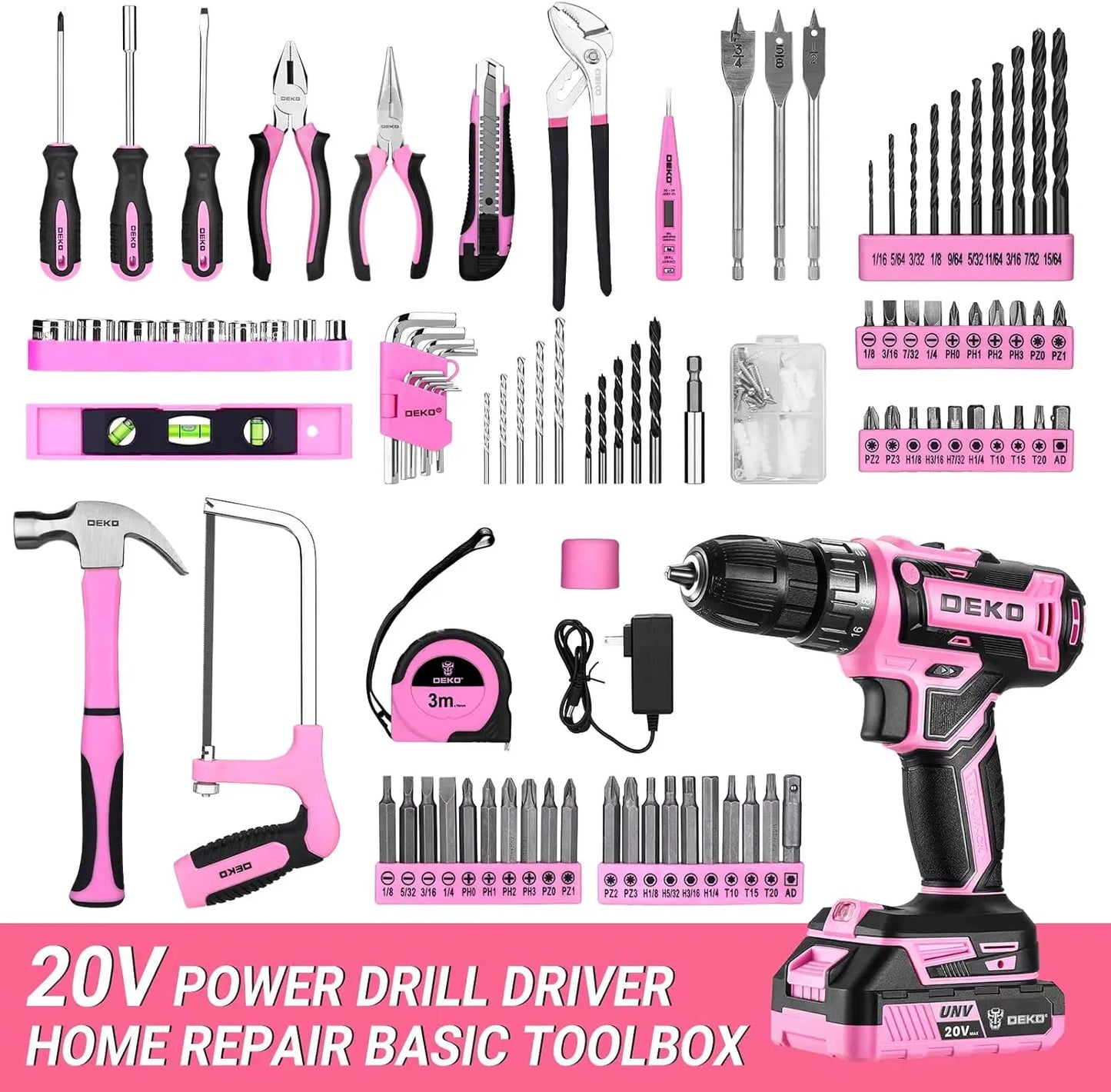 DEKODIY 20V Cordless Drill Kit With Battery
