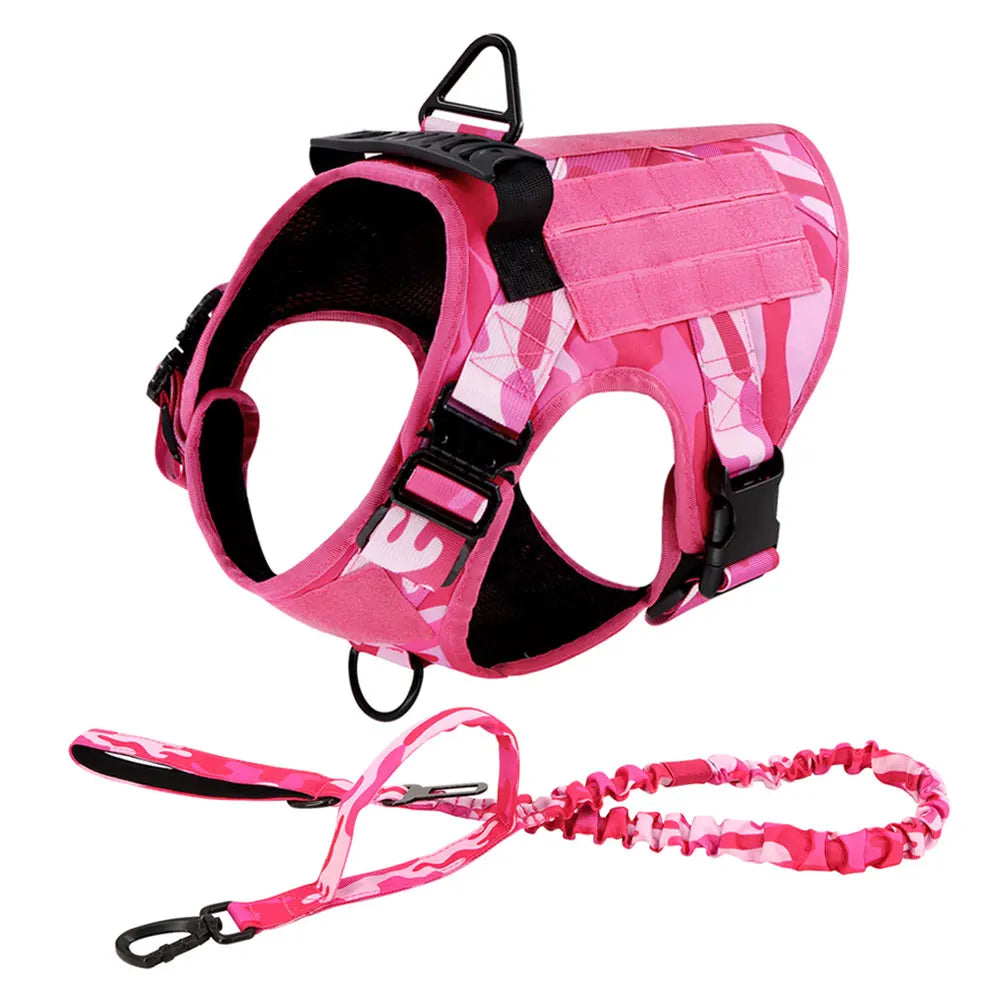 Petravel Dog Harness Tactical Training Vest Nylon Adjustable Camouflage Pattern