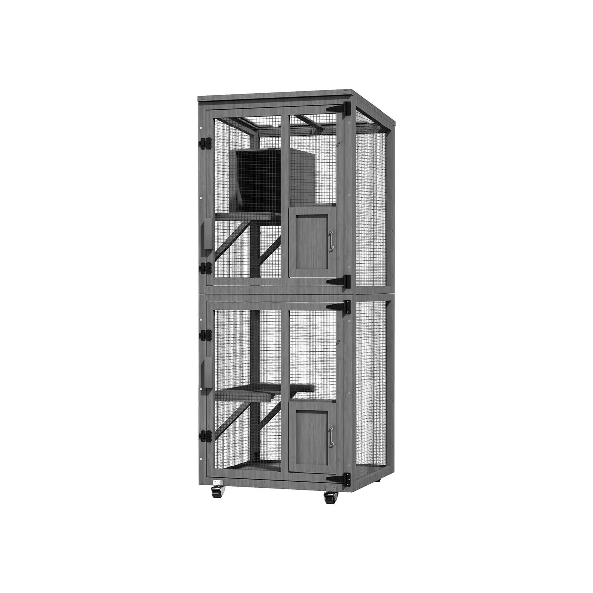 Outdoor Cat Catio Enclosure With Wheels And Waterproof Roof
