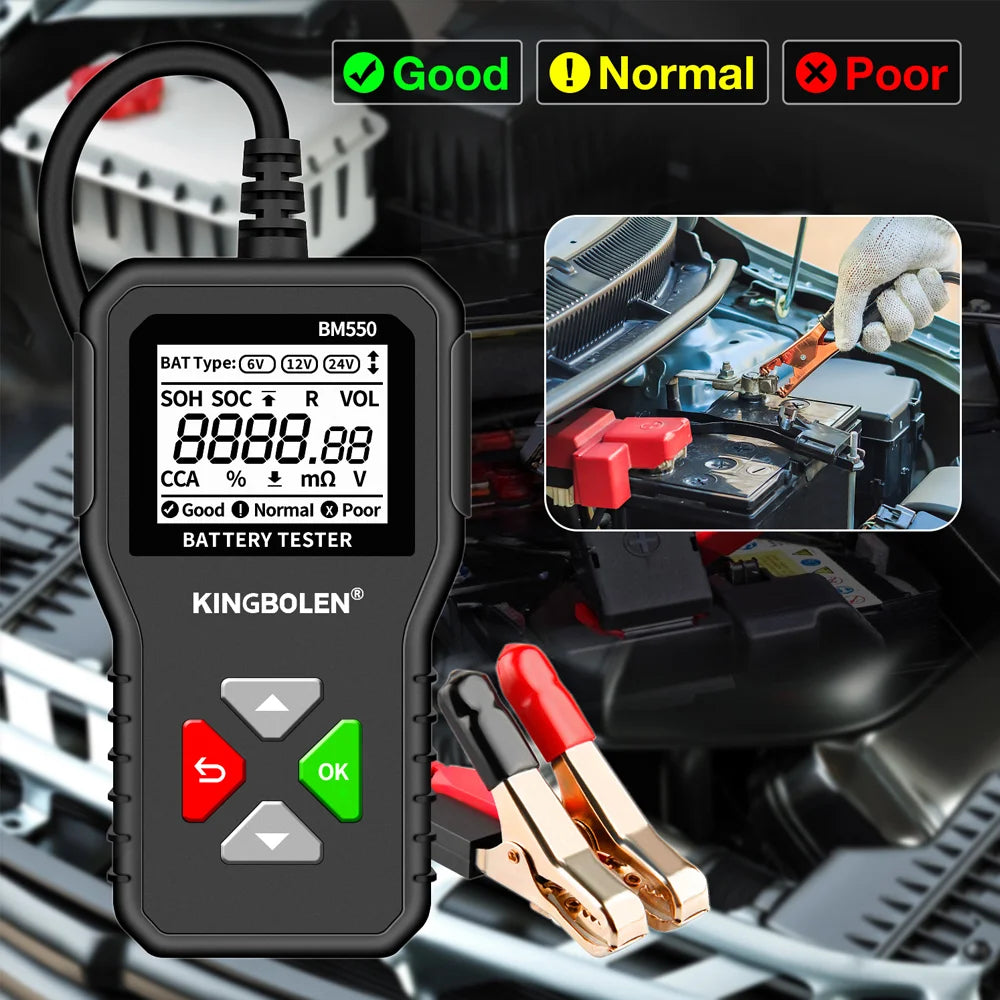Kingbolen BM550 Plus Car Battery Tester 6V 12V 24V Device