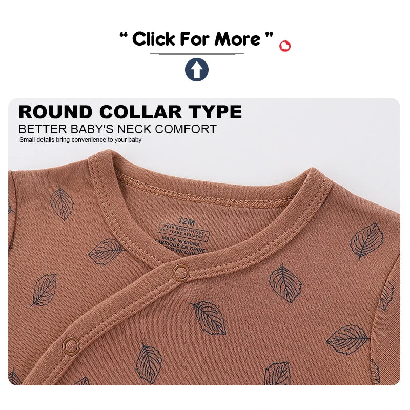 Pure Cotton Baby Romper Jumpsuit Long Sleeve Footies