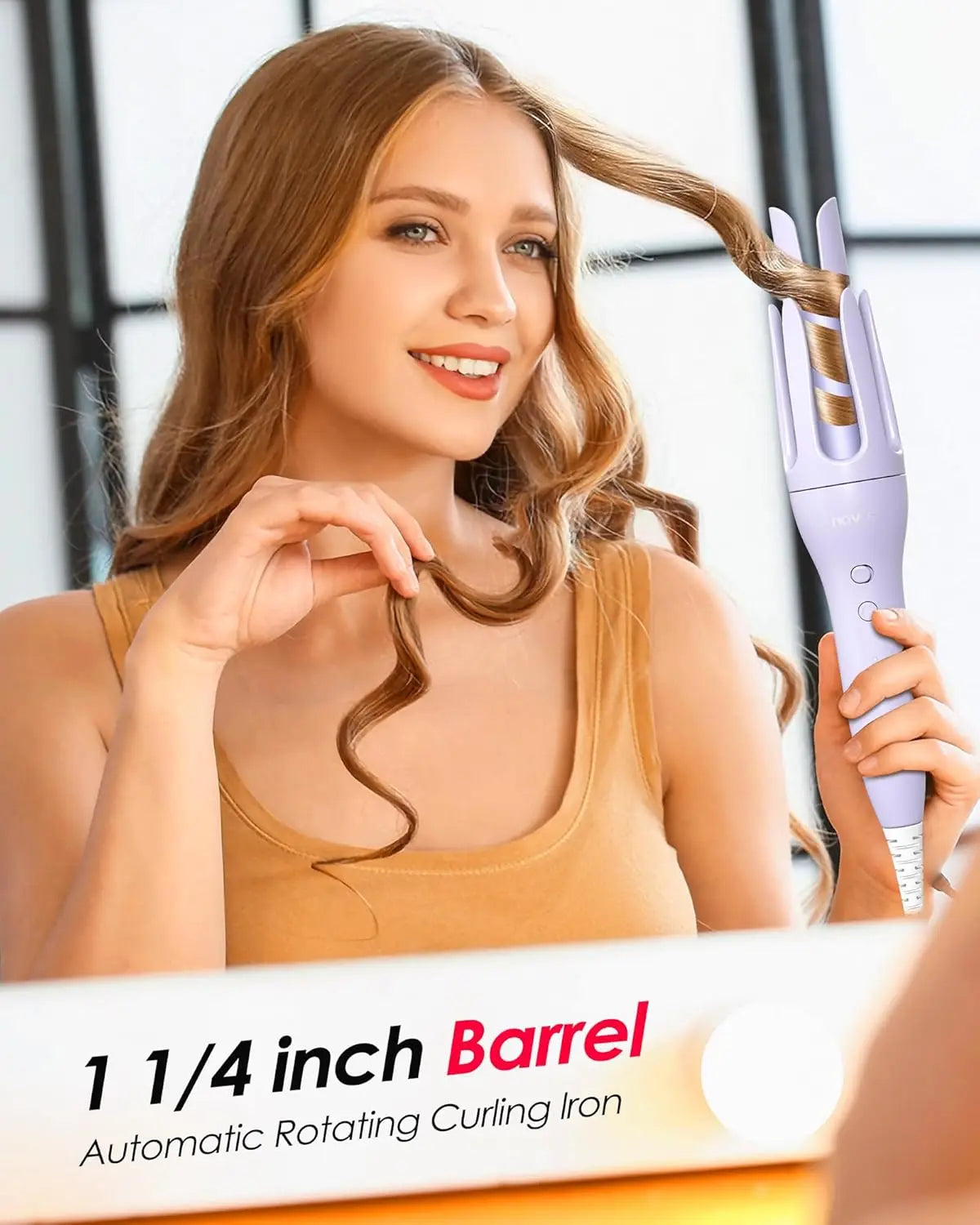 NOVUS Rotating Curling Iron for Effortless Beach Waves