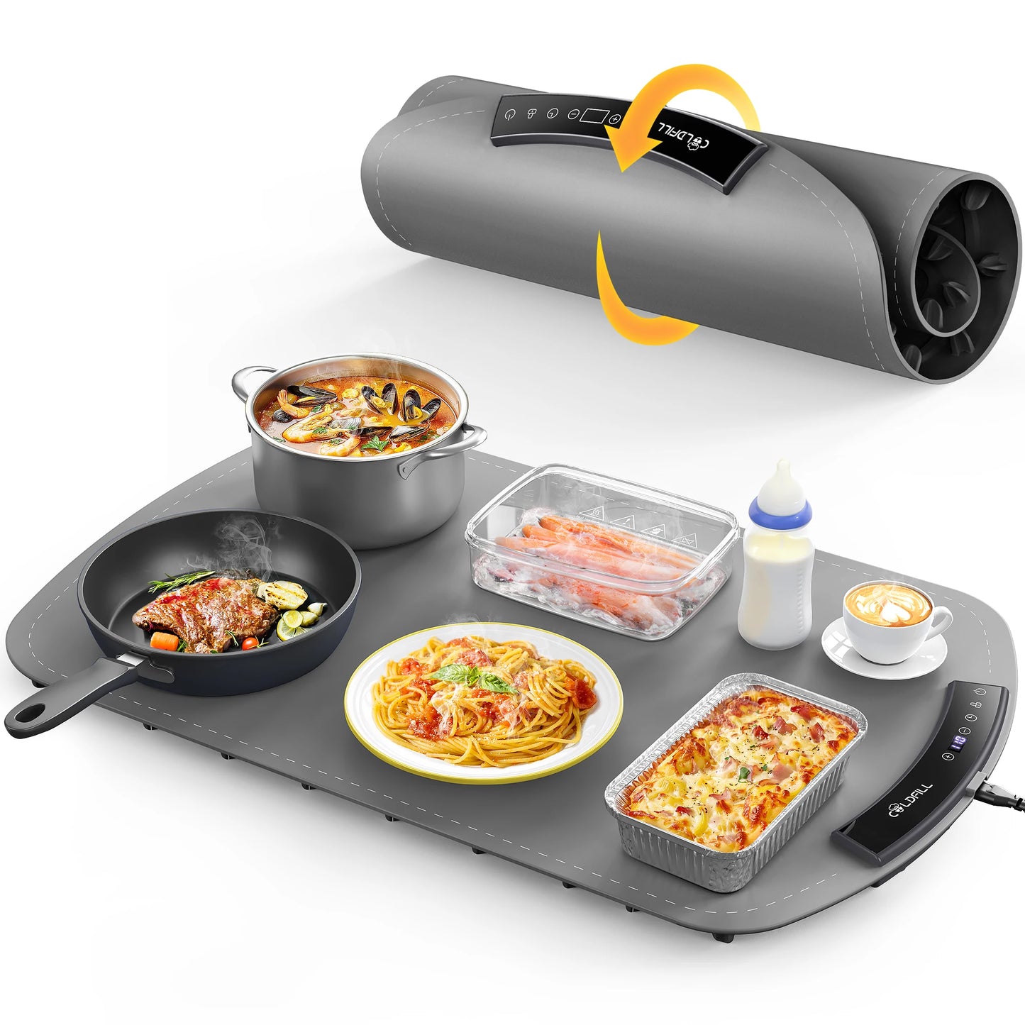 Electric Warming Tray 8 Heat Settings Portable Food Warmer