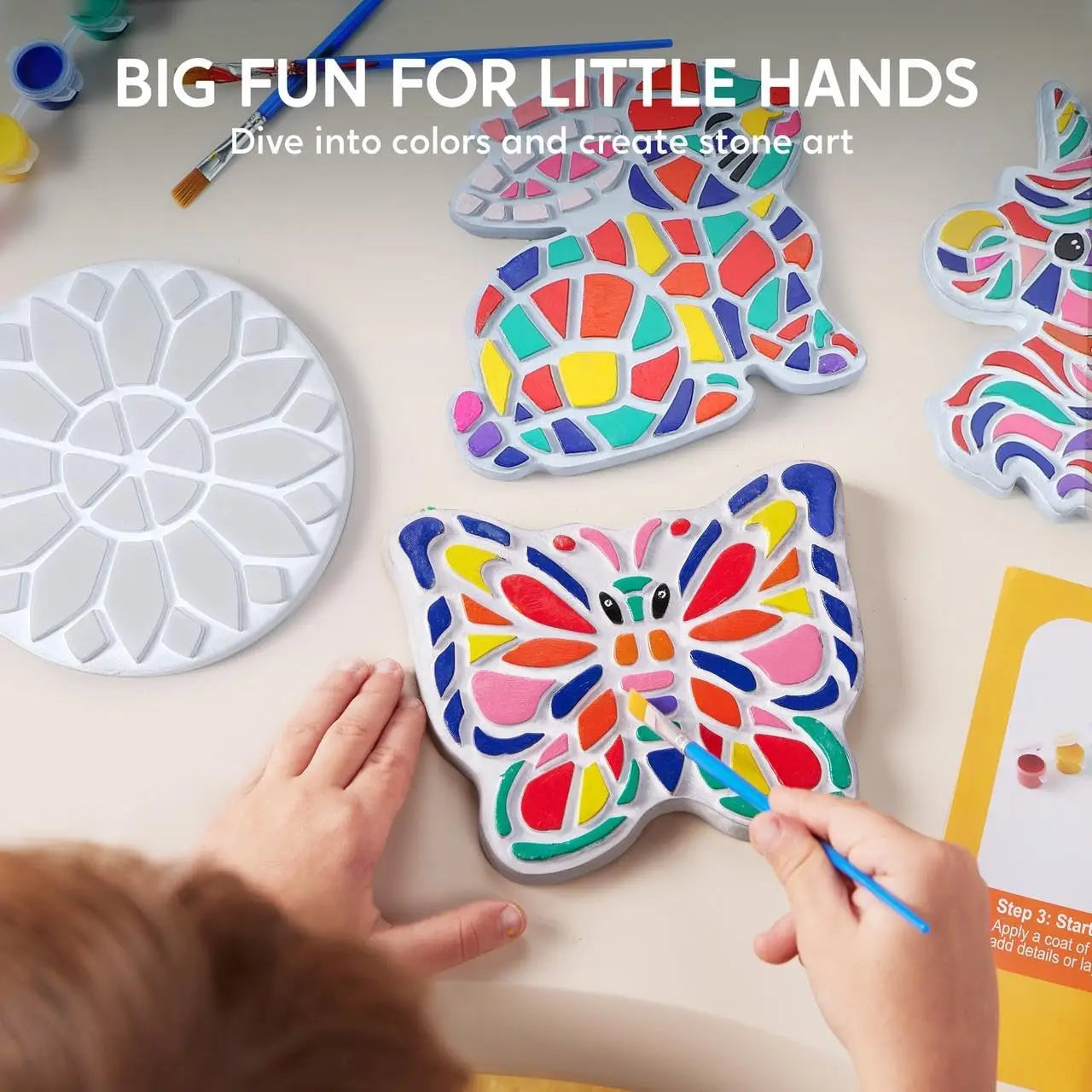 Joyfy Kids Stepping Stones Painting Kit Five Garden Stones Set