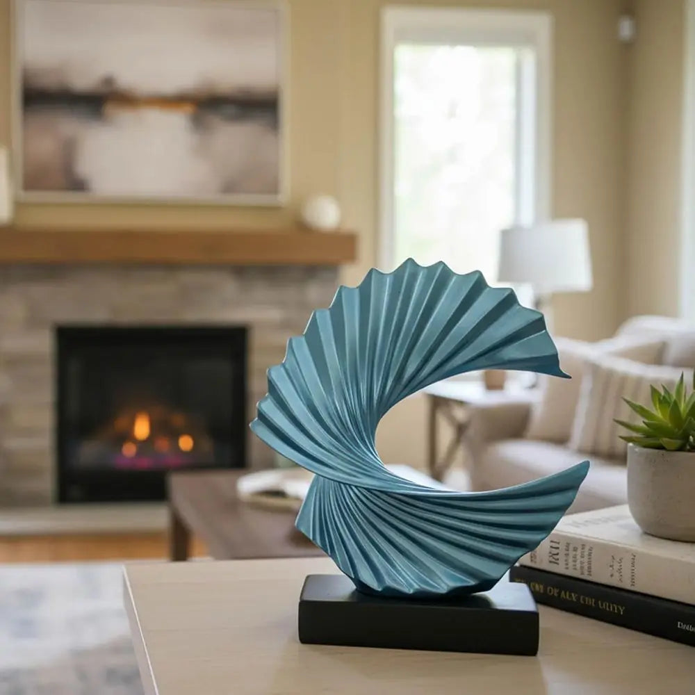 Abstract Ocean Wave Resin Tabletop Sculpture For Home Decor