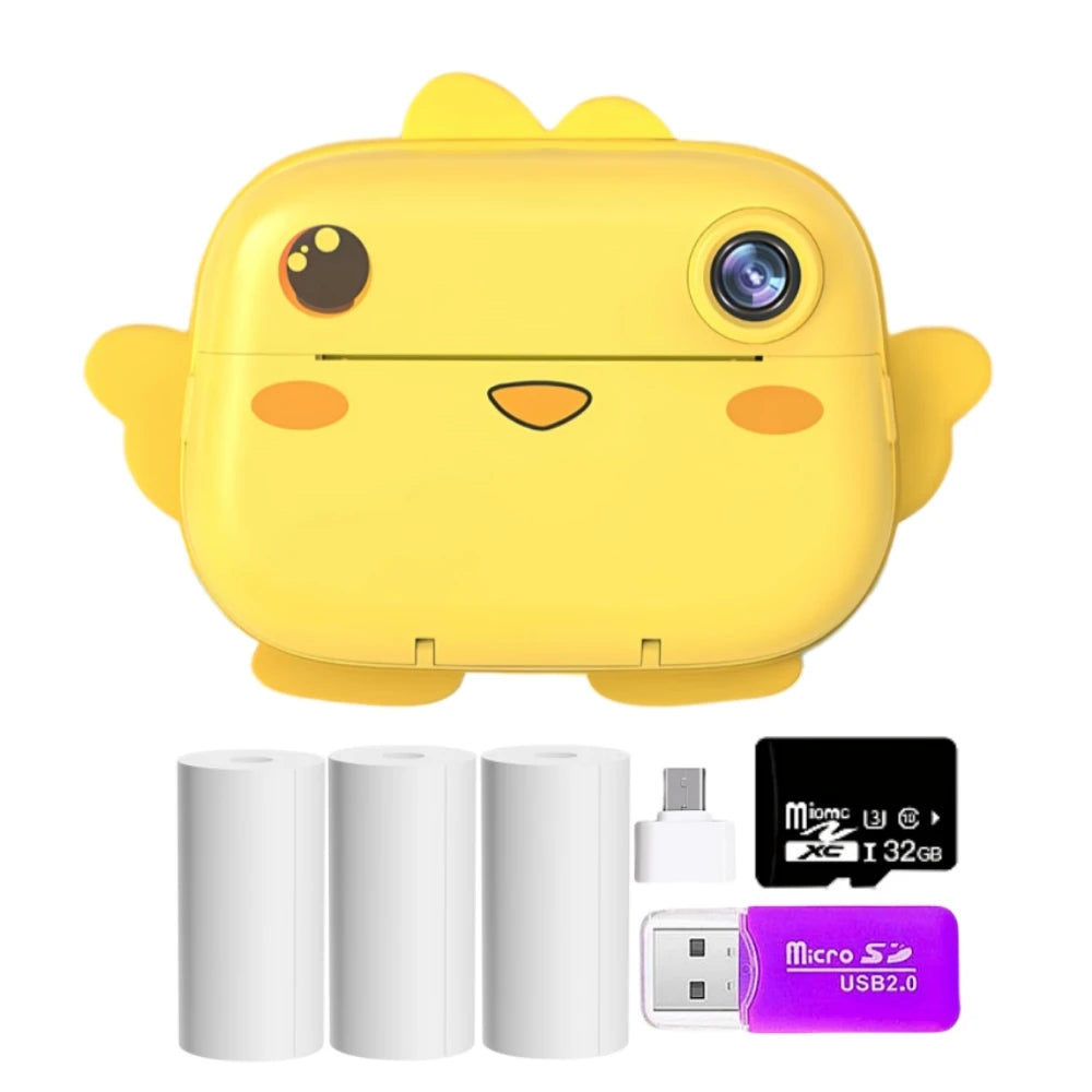 Kids Instant Print Camera 16G 1080P HD Photo Printer Gift
