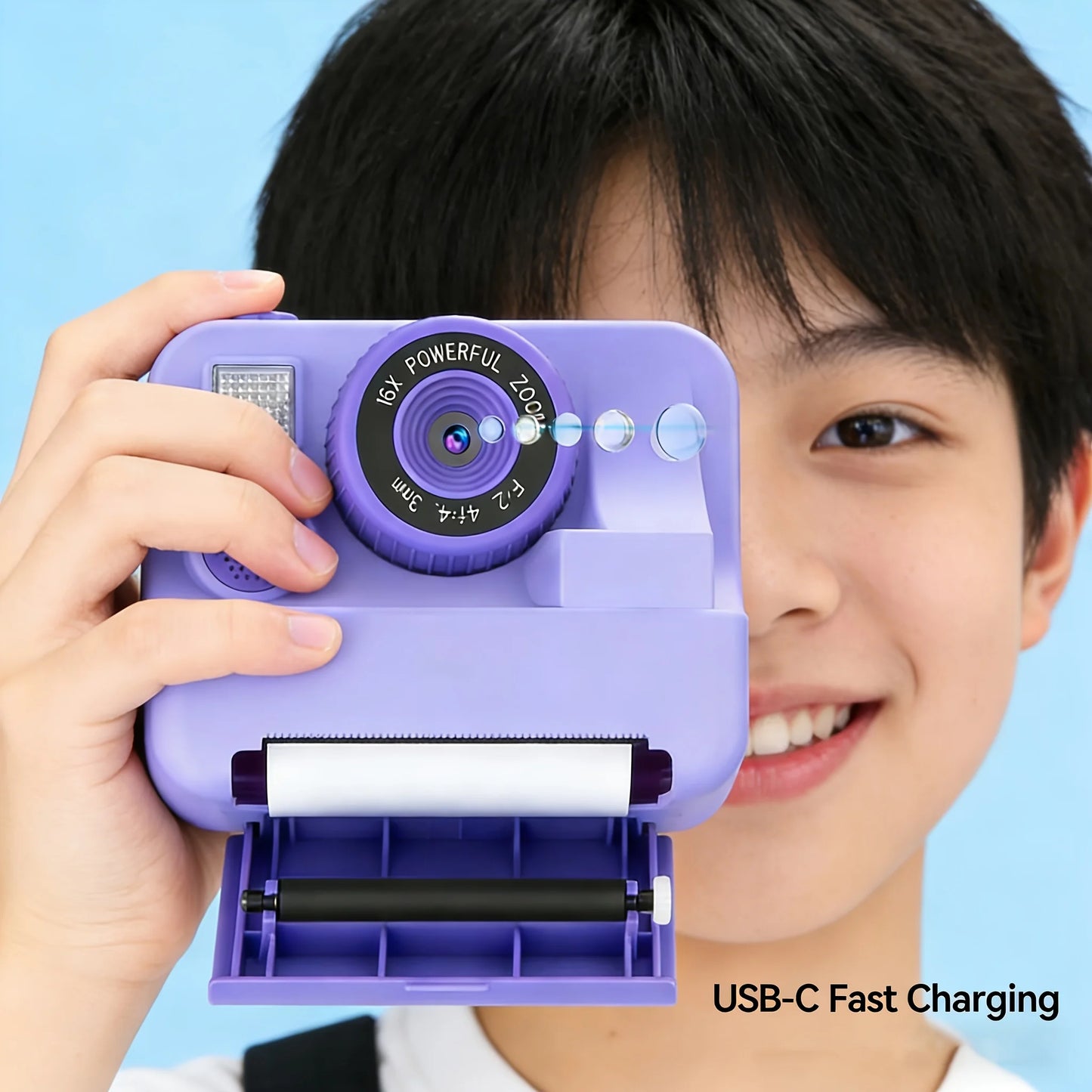 Instant Print Camera For Kids With Front And Back Cameras