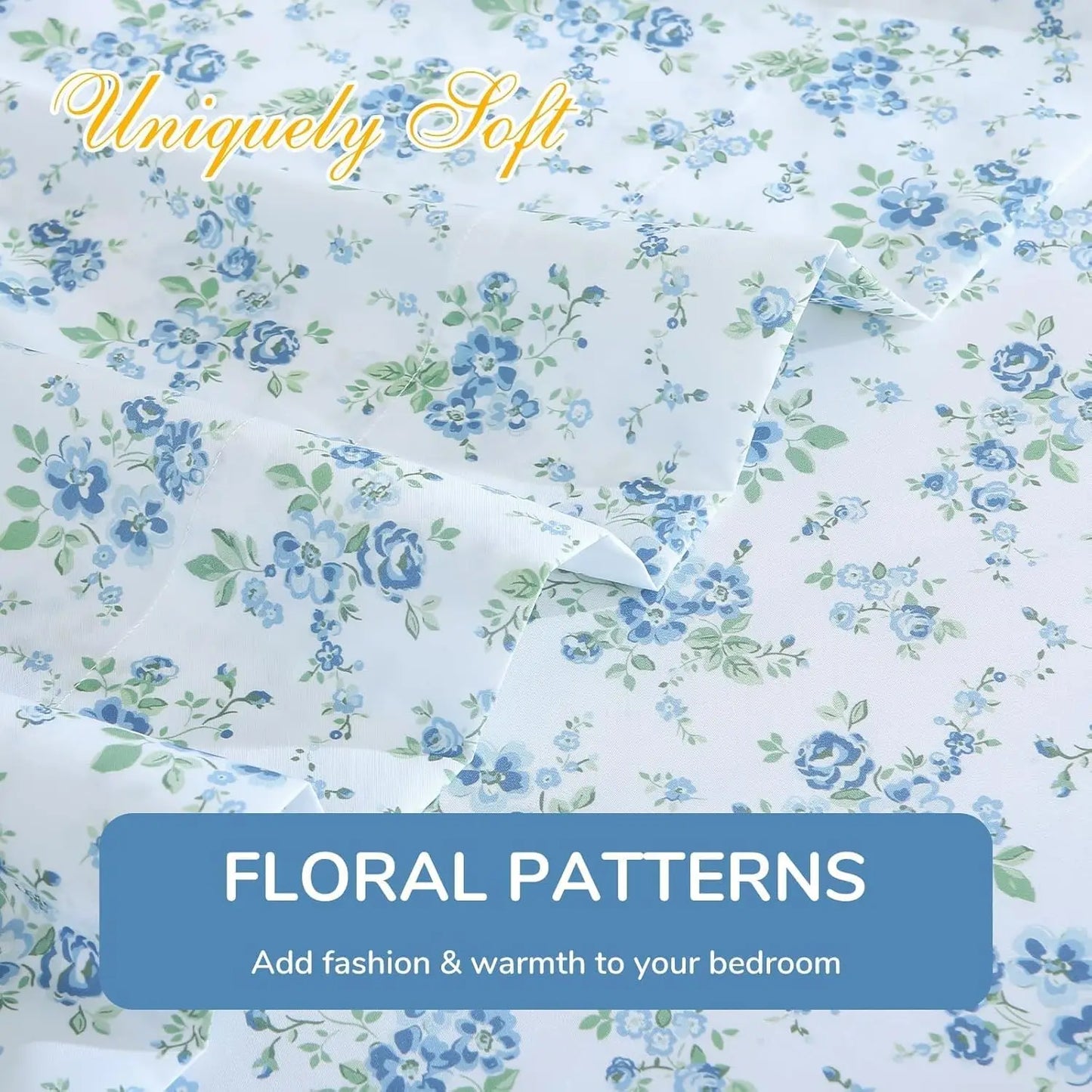 4 Piece Sheet Set Soft Breathable Wrinkle Free Cooling Bedding Polyester Cotton