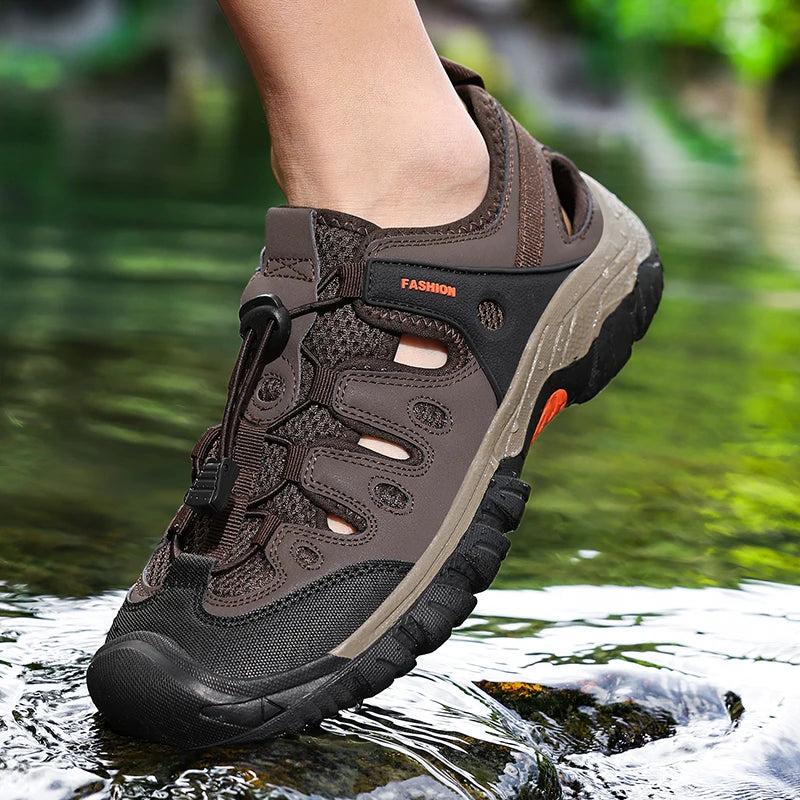 Sxfdneay Men Sandals Beach Shoes Breathable Anti Slip SlipOn