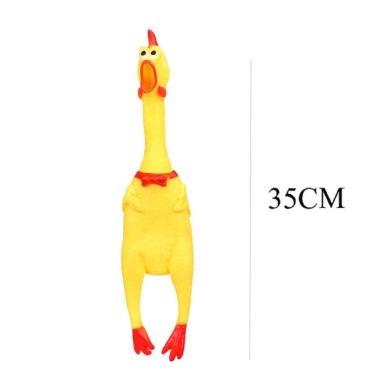 DKSTINYE Squeaky Chicken Dog Toy Rubber Chew Squeaker