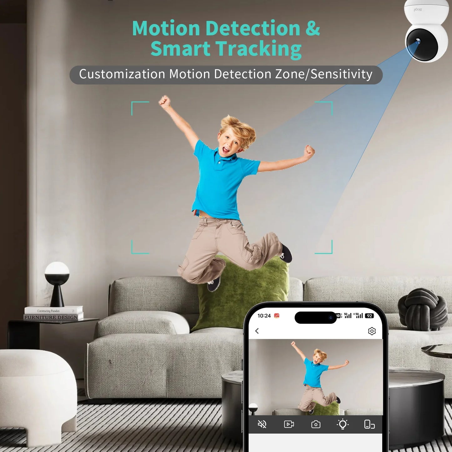 ALAGA 5MP PTZ Wireless CCTV Camera Auto Tracking Night Vision