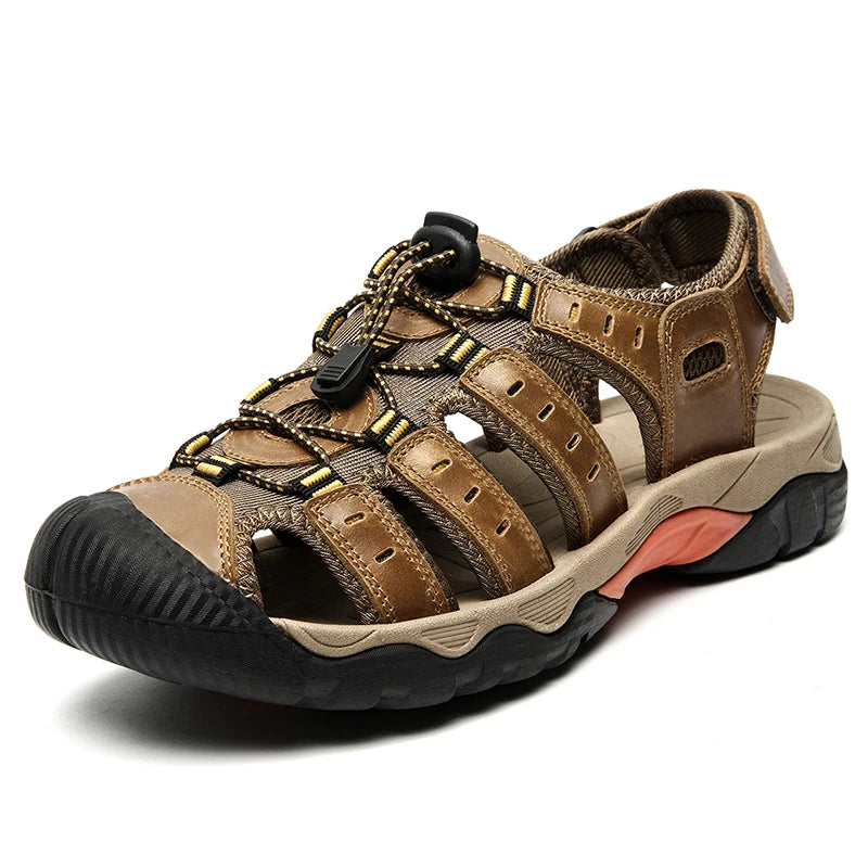 MIXIDELAI Men Sandals Genuine Leather Outdoor Rome Design