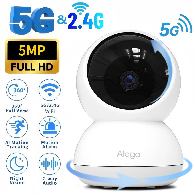 ALAGA 5MP PTZ Wireless CCTV Camera Auto Tracking Night Vision