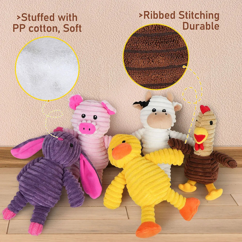 Assorted Plush Squeaky Dog Toys