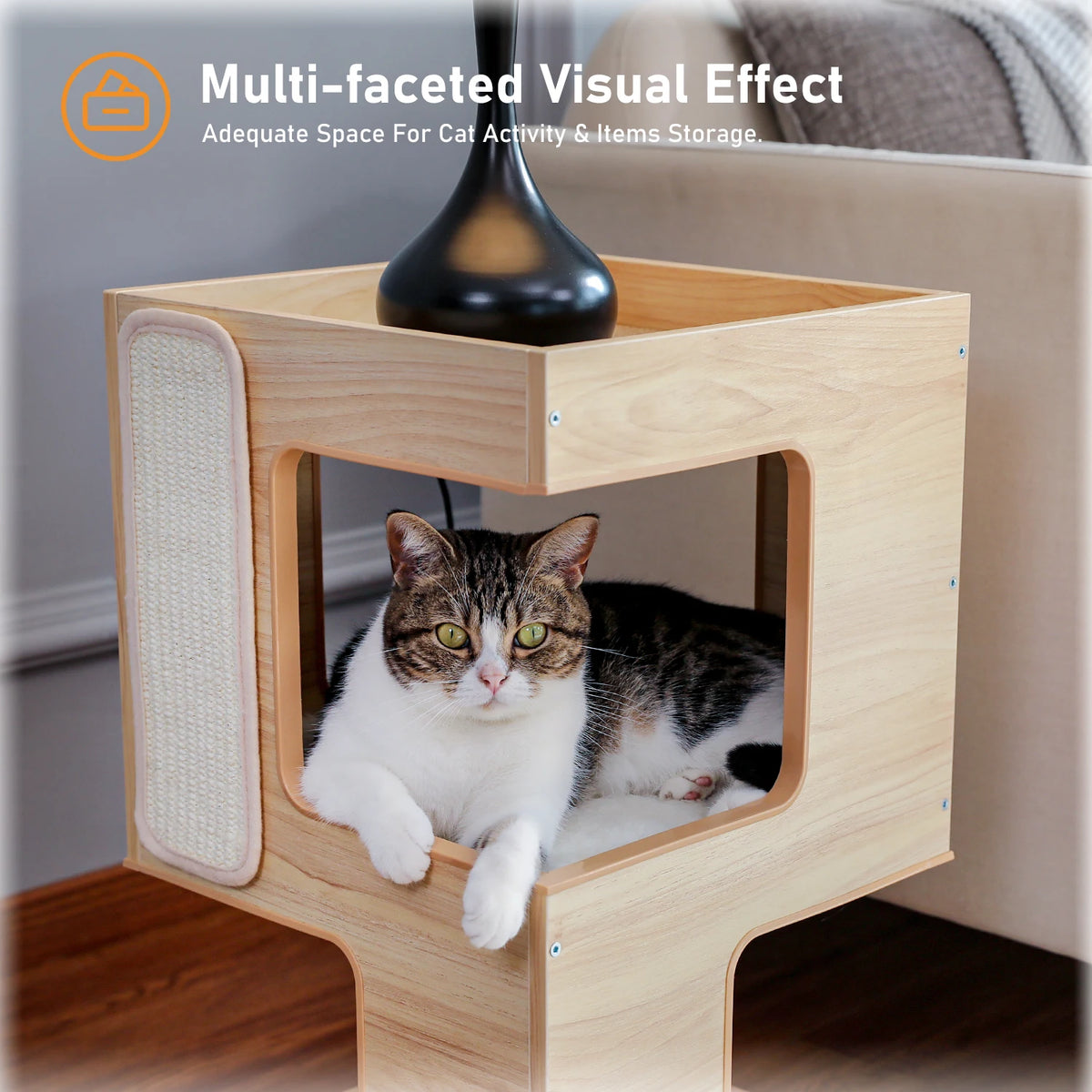 Road Cat Condo Bed With Scratching Pad Removable Mats