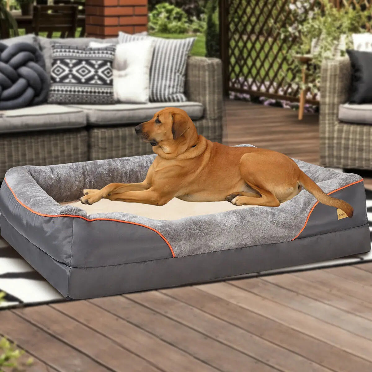 Bingopaw Orthopedic Dog Bed Memory Foam Bolstered Pet Sofa