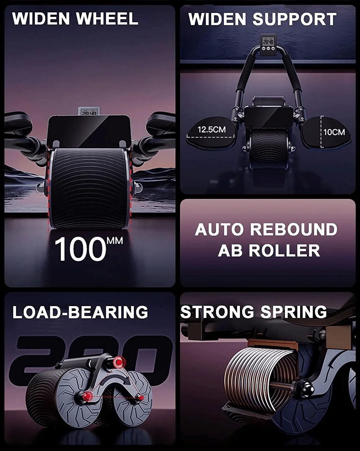 Ab Roller Wheel For Core Muscle Training With Timer Design