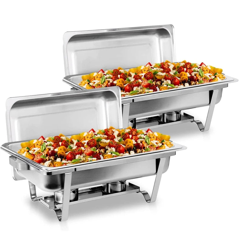 Stainless Steel Chafing Dish Buffet Set With Lids Holders