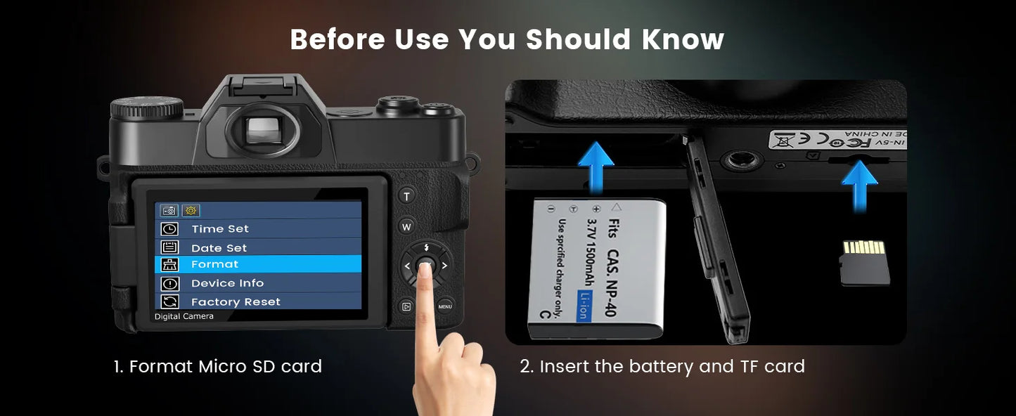 Gavonde 4K WiFi Webcam Camcorder With 64MP Flip Screen