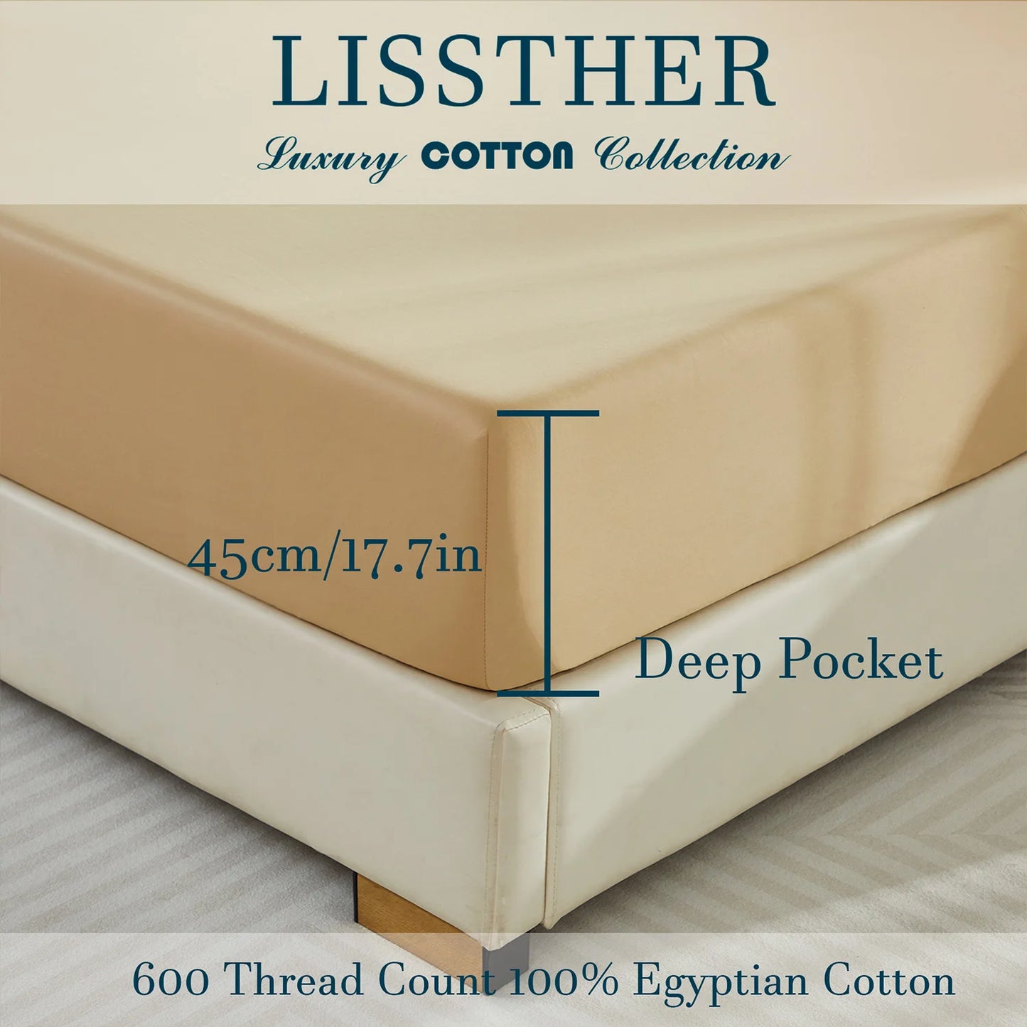 LISSTHERCN Fitted Sheet Set 3 Piece Cotton Bedding