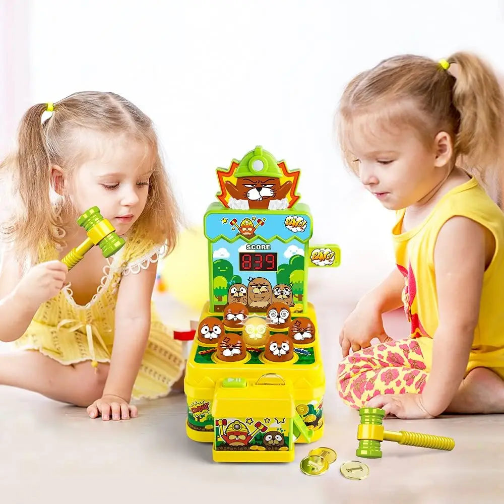 VATOS Mini Coin Operated Arcade Game Bank With 2 Hammers