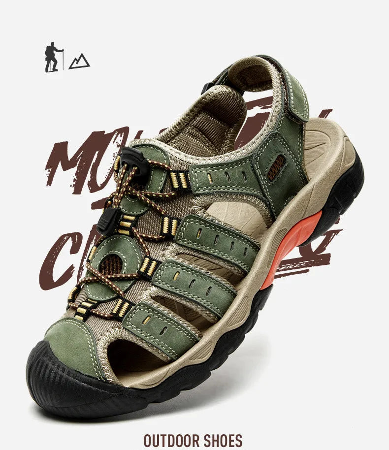 MIXIDELAI Men Sandals Genuine Leather Outdoor Rome Design