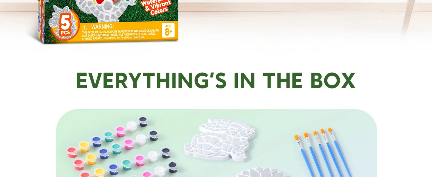 Joyfy Kids Stepping Stones Painting Kit Five Garden Stones Set