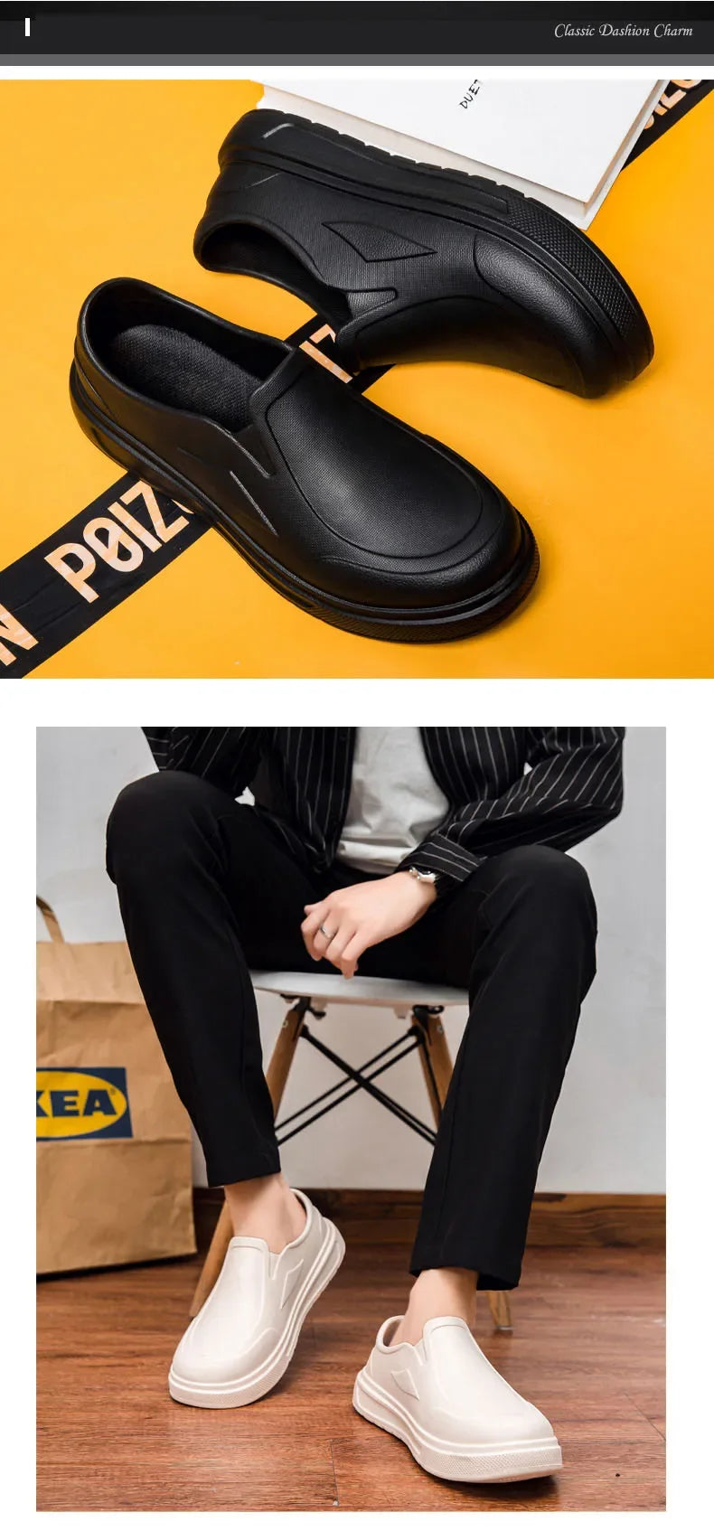 Mens Anti Slip Kitchen Shoes Oil Resistant Work Clogs