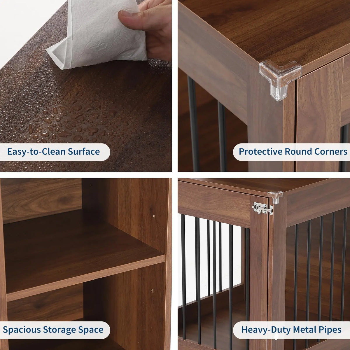Nightstand with Spacious Kennel for Dogs