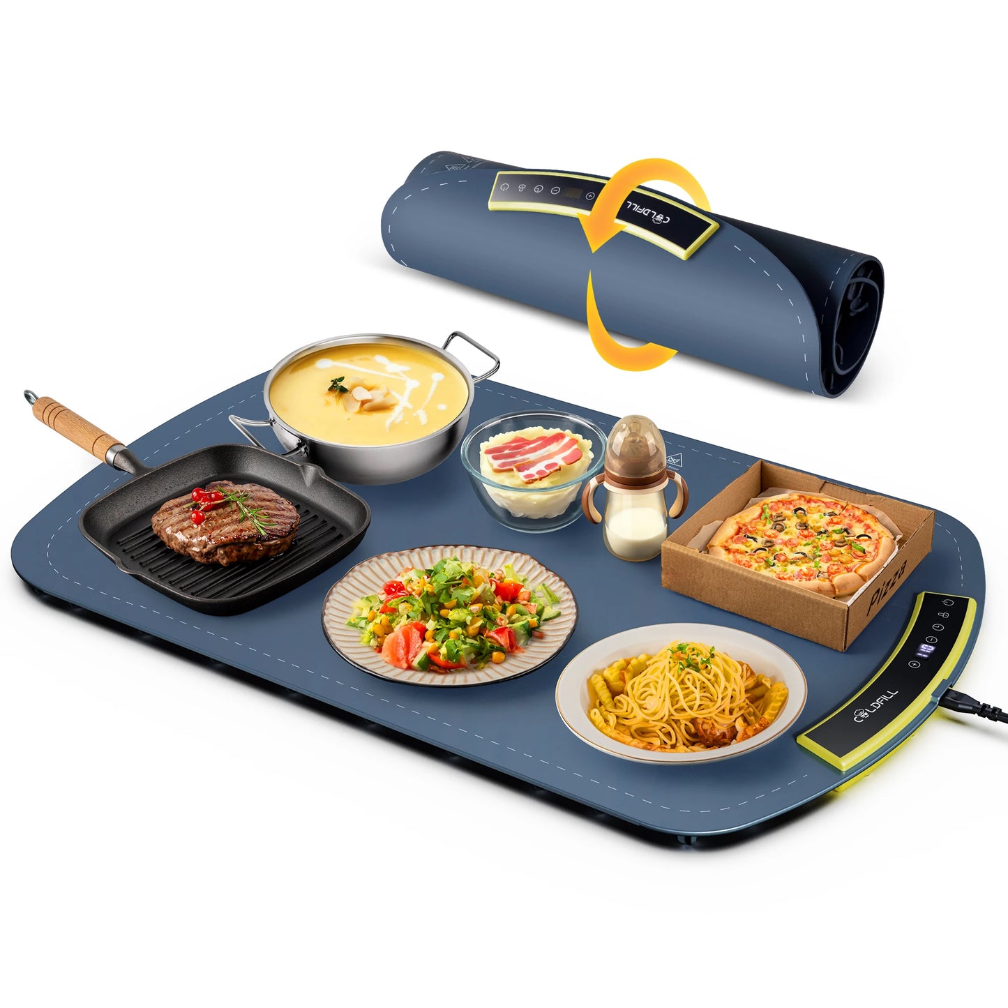 Electric Warming Tray 8 Heat Settings Portable Food Warmer