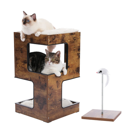 PAWZ Road Wood Cat Condo Featuring Removable Soft Mats