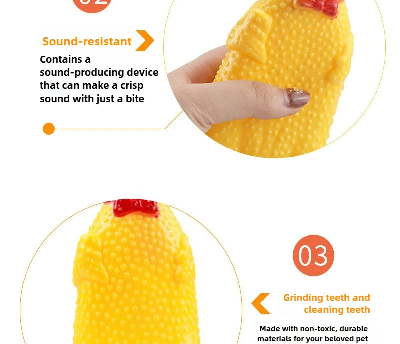 DKSTINYE Squeaky Chicken Dog Toy Rubber Chew Squeaker