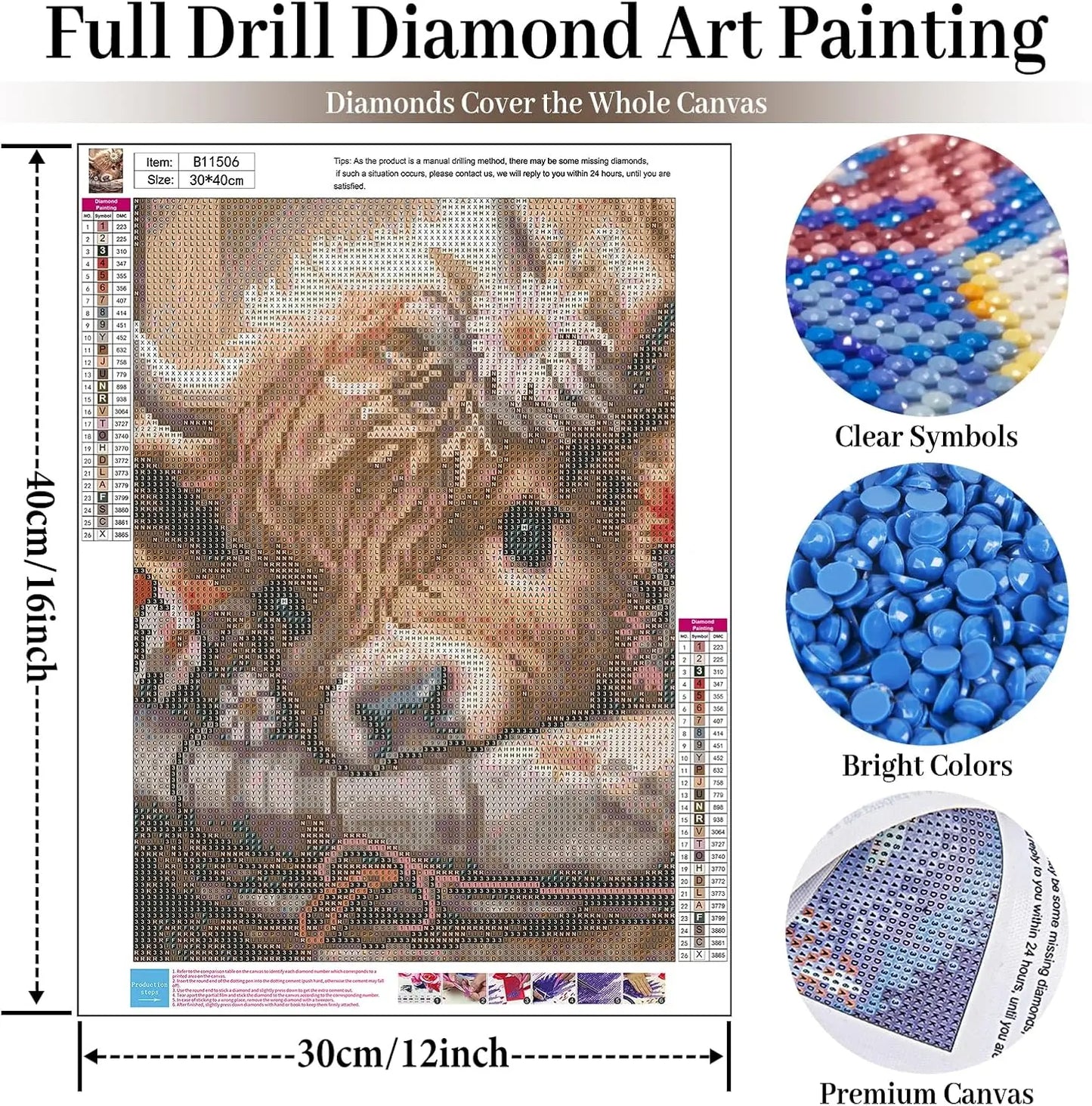 Highland Cow Diamond Painting Kit 5D Round Gems With Canvas